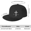 Berets Jesus Cross Flat Bill Brim Baseball Hat Cool Hip Hop Trucker Cap Men Men Regulowane Czapki