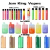 Original Jam King Ti8000 Vape Pen Poco Vape Puff 7000 E-Zigarette 19 ml 0% 2% 3% 5% 8000 Züge Power Liquid Display Wiederaufladbarer Einweg-Crystal Vape vs. Randm Tornado 9000