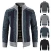 Mäns jackor Stylish Men Coat Patchwork Anti-Pilling Casual Plus Size Stand Collar Plush Warm Autumn