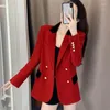 Abiti da donna Primavera Autunno Giacca elegante Chic Arancione-rosso Blazer a maniche lunghe da donna Cappotto casual da donna 2023 Top moda