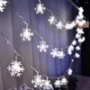 Strings Xmas Snowflake Light LED Ciąg Garland 2023 Dekoracja Bożego Narodzenia Navidad Rok 2024 Dekorowanie Świąteczne wróżki światło do pokoju