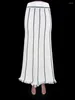 Skirts Casual Women Striped Sweater 2023 Autumn Winter High Waist Long Skirt Streetwear Fashion A-line Knitted Dress White Black