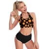 Traje de yoga Naranjas amarillas Cuello en U para mujer Sujetador deportivo Frutas Impresión Acolchada Reunión Raceback Crop Bras Pilates Gym Top