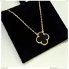 2023 Van Clover Necklace Fashion Flowers Four-Leaf Cleef Womens Luxury Designer Halsband juvelryxijf1lzh