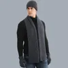 Chapeaux Écharpes Ensembles Écharpes Écharpes Hommes Automne Hiver Garder Au Chaud Ensemble Bonnet Gants Écharpe Mâle Laine Fil Tricoté Silencieux Printemps Automne Chapeau Couleur Unie Foulard 23102