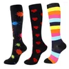 Sports Socks Compression Strumpor 3 par per uppsättning Compress Cycling Sock Basketball High för Chirstmas gåva