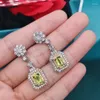 Stud Earrings DIWENFU Genuine 925 Sterling Silver Yellow Topaz Earring For Women Bohemia Wedding Aros Mujer Oreja Orecchini Girls