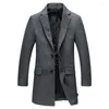 Herrdräkter varumärke blazer jacka höst mode ull smal passar blazers män engelska stil party/bröllop/affärsdräkt man