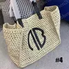 Versão correta de moda feminina feminina palha tecida bolsa de ombro bolsa de presente malha de praia saco de bolsa