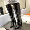 Bottes de créateurs sexy sur le genou botte plate-forme d'hiver femmes chaussures à talons fermeture éclair élastique mode bottillons talons épais femme chaussure à talons hauts