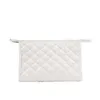 New Embroidered Thread Makeup Bag Large Capacity Ins Quilted Plaid Wash High Beauty Multifunctional Cotton Clip Storage