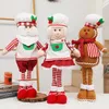 Inne imprezy imprezowe Wesołych Świąt Chef szef kuchni Santa Claus Doll Śliczna piernik Man Telescopic Toy Xmas Navidad Home Decorations Prezenty 231027