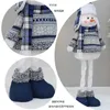 Juldekorationer Juldekokation för hem 2024 Infällbara leksaker Happy Year Gift Xmas Festival Ornament Stor storlek Blue Snowman Dolls 231027