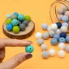 50pc/lot Baby Silicone Loose Bead 12mm DIY Pacifier Chain Accessories Bracelet For Jewelry Beads BPA Free Round Bead Fashion JewelryBeads