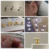 1Pc Mti Size White Zircon Blue Eye Earring For Women Sterling Sier Piercing Stud Pendiente Plata Jewelry Drop Delivery Dhgarden Otkhd