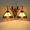 ウォールランプランプレトロガラスライトグースネックアントラースコンスイングスイングアーム素朴な家庭装飾アップリケ壁画デザイン