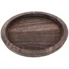 Bougeoirs rustique en bois, plateau rond, plaque de pilier, centre de table de ferme, décoration, taille (marron clair)