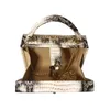 Sacos de noite Mulher bolsa de ombro bolsa y2k branco python dermatoglyph clutch pu impressão de couro festa de casamento bolsas estilo retro