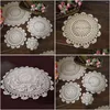 Mats Pads Table Lace Round Cotton Place Mat Dining Pad Cloth Cloghet Placemat Cup Mug Tablecloth Tea Handmade Doily Kitchen Tool D Dh1Kq