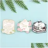 Épingles Broches Chat Lecture Livres Émail Broche Dessin Animé Slee Chaton Mignon Livre Amoureux Animaux Badge Sac Vêtements Revers Bijoux Cadeaux Drop Deli Dhryi