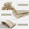 Gift Wrap 5Pcs Burlap Bags With Drawstring Jute Linen Sacks Storage Bag For Wedding Favors Party Box