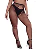 Chaussettes en résille transparentes pour femmes, entrejambe ouvert, bas de Club de fête, Sexy, taille haute, pour petite amie