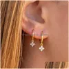 2 stuks Zirkonia kleine hoepel oorbellen voor vrouwen kleine hanger kraakbeen oorbel Helix tragus piercing sieraden drop levering Dhgarden Ot3Xt