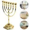 Ljusstakarfestival ljusstake dekor metall ornament bordsskiva vintage hem julfest skrivbord avsmalnande menorah