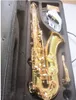 Ny tenorsaxofon STS-802 BB Gold B Flat Sax Tenor Professional Musical Instrument med fallstillbehör