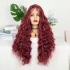 yielding Synthetic Wigs Wig Women's Front Lace New Product Headcover Black Mid Split Long Curly Hair Fluffy Natural Small Curly Hair wig