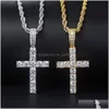 Hip Hop Cross Pingente Colar Para Mulheres Jóias Declaração Feminina Iced Out Chain Gold Color Jóias Acessórios P003 Drop D Dhgarden Otmxi