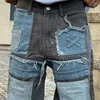 Herr jeans 2023 cyber y2k streetwear baggy staplade byxor män kläder rak punk flera fickor denim byxor pantalon homme