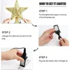 Diğer Etkinlik Partisi Malzemeleri Noel Ağacı Topper Star Snowflake Projektör Işık 3D LED Dönen Glitter Hollow Tree Topper Noel dekorasyon süsleri 231027