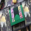 5A toppkvalitet 523155 Ophidia Card Case Short Wallet Canvas Leather Flora Print Coin Pocket Come Dust Bag Box 233h