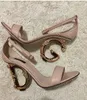 Лучшие роскошные сандалии Keira, женские туфли из полированной телячьей кожи в стиле бароквел, позолоченные женские сандалии из карбона на каблуке, свадебное платье EU35-43, оригинальная коробка