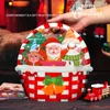 Gift Wrap LBSISI Life 25pcs Christmas Basket Handle Bag For Candy Chocolate Cookie Nougat Biscuit Milk Gift Packing Gift Santa Zipper Bags 231027