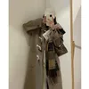 Women's Wool Blends Woolen Coat Women's Autumn and Winter Student Korean Version Loose and Slim Cow Horn Button Mid Length Woolen Y2K Women's Coat 231027