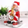 Decorazioni natalizie Ballare Cantare Babbo Natale Suonare il tamburo Bambola di Natale Figura musicale in movimento Decorazione a batteria Drop Dhm0U