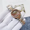 Orologio da donna con cristallo di zaffiro meccanico automatico 69178 Orologi di alta qualità Orologio da uomo con castone in oro rosso con diamanti 26mm