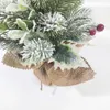 Autres fournitures de fête d'événement Arbre de Noël aux fruits rouges feuillu avec décoration de fenêtre de neige rouge 231027