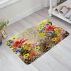 Tapis Fleurs Et Léopard Imprimé Cuisine Tapis De Sol Salon Décor Tapis Maison Couloir Entrée Paillasson Balcon Porte Tapis Antidérapant