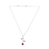 Chaînes 3D Rose Rouge Pendentif Colliers Élégant Beauté Et Bête Collier Rempli D'or Bijoux Charms Cadeau De Bienvenue Pour Femmes Fille