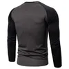 Camiseta masculina de beisebol manga longa camiseta moda em torno do pescoço costura esportes equipe camisa fitness casual collants topo