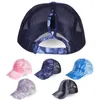 Visors Trucker Visor Cap Hat Baseball Tie-Dye Plain Unisex Buns Messy Print Caps Cow