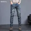 Herrenhosen 2023 Neue Herbst Winter Herren Jeans Vintage Blau Einfarbig Elastisch Klassische Jeans Herren Slim Mode Denim Hose Männlich 27-38 J231028