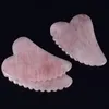 Pente de massagem gua sha ferramenta cristal natural rosa quartzo gua sha raspagem massagem pescoço olho corpo rosto emagrecimento levantamento ferramenta cuidados saúde massageador