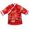 Dancewear Red Floral Baby Girls Dress Quilted Down Jacket Chinese Traditionell Qipao Dresses Children Cheongsam Girl Coat Outerwear Tops 231027