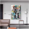 Dipinti Iti Canvas Banksy Art Poster e stampe Divertenti scimmie Street Immagini a parete per la casa moderna Room Decor Consegna di goccia Garde Dhzgf