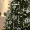 Decorazioni natalizie Ciondolo a forma di fiocco di neve di Natale Trasparente con paillettes Albero di Natale Ornamenti appesi Decorazioni natalizie per la casa 231027