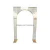 Décoration de fête Toile de fond de mariage haut de gamme Doré Arch Plateau Géométrie Conception Fer Forgé Sn Pour Les Accessoires De Bricolage En Plein Air Drop Deli Homefavor Dh2Eg